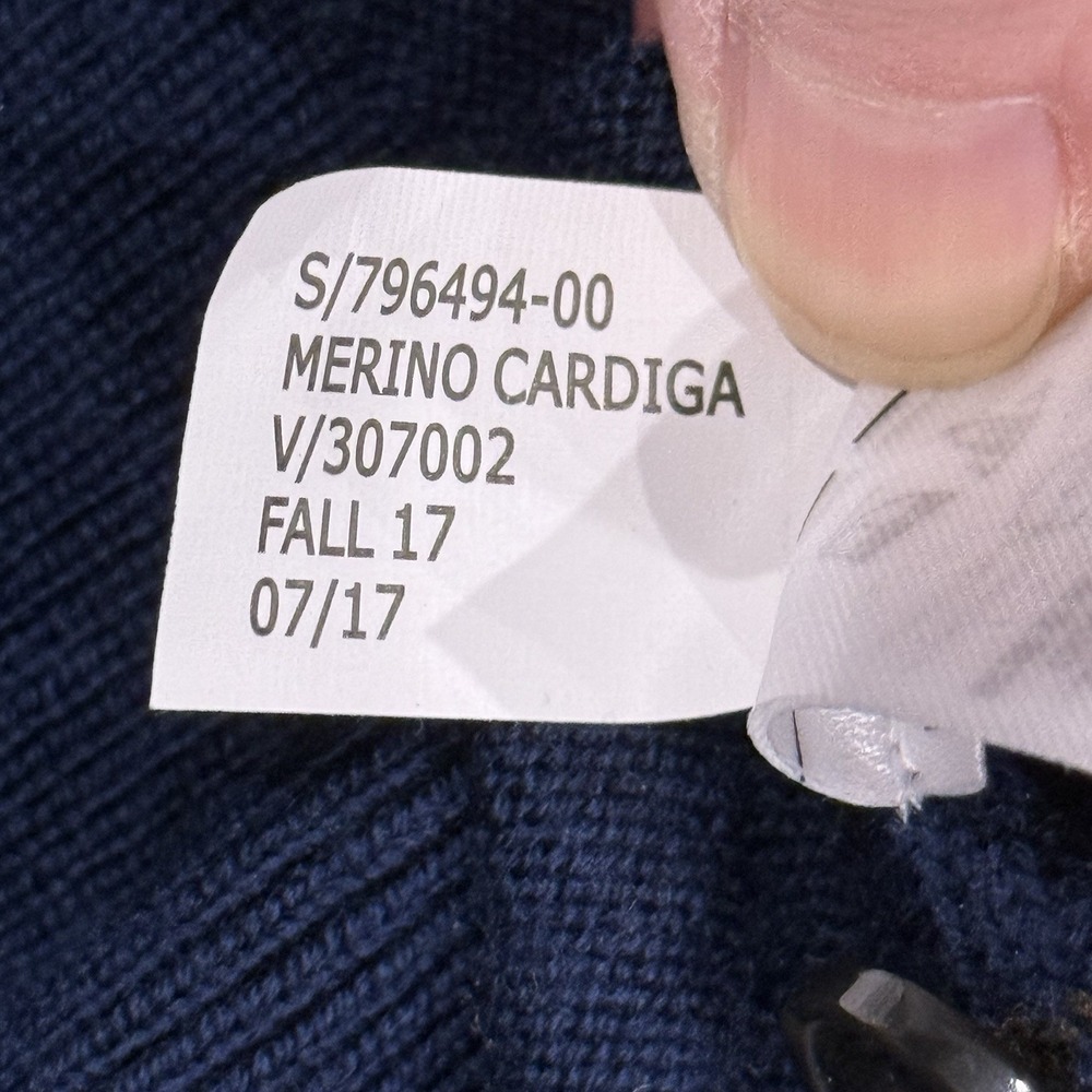 Banana Republic Sweater Small Blue Extra Fine Italian Merino Wool Cardigan - Picture 7 of 8